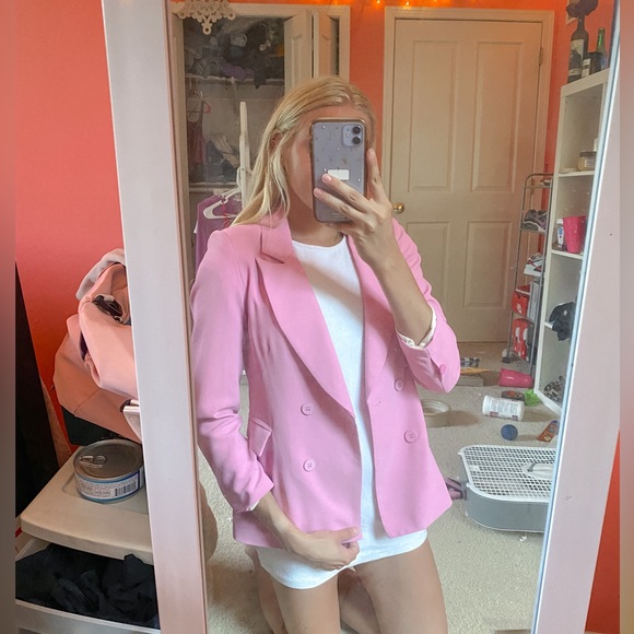 Princess Polly Jackets & Blazers - Princess Polly Long Blazer Pink
